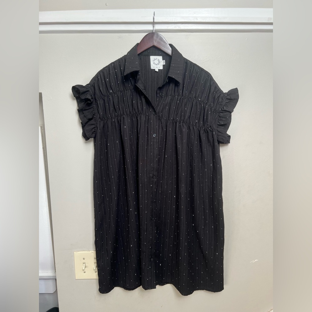 Lili Sidonio Ruffle Shoulder Sequin Dress